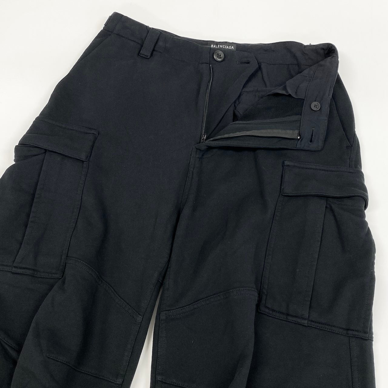 Md23 BALENCIAGA バレンシアガ 23ss Kick Cargo Pants スウェット カーゴ バギーパンツ 720243 サイズXXS ブラック コットン100％ ユニセックス 男女兼用k02i