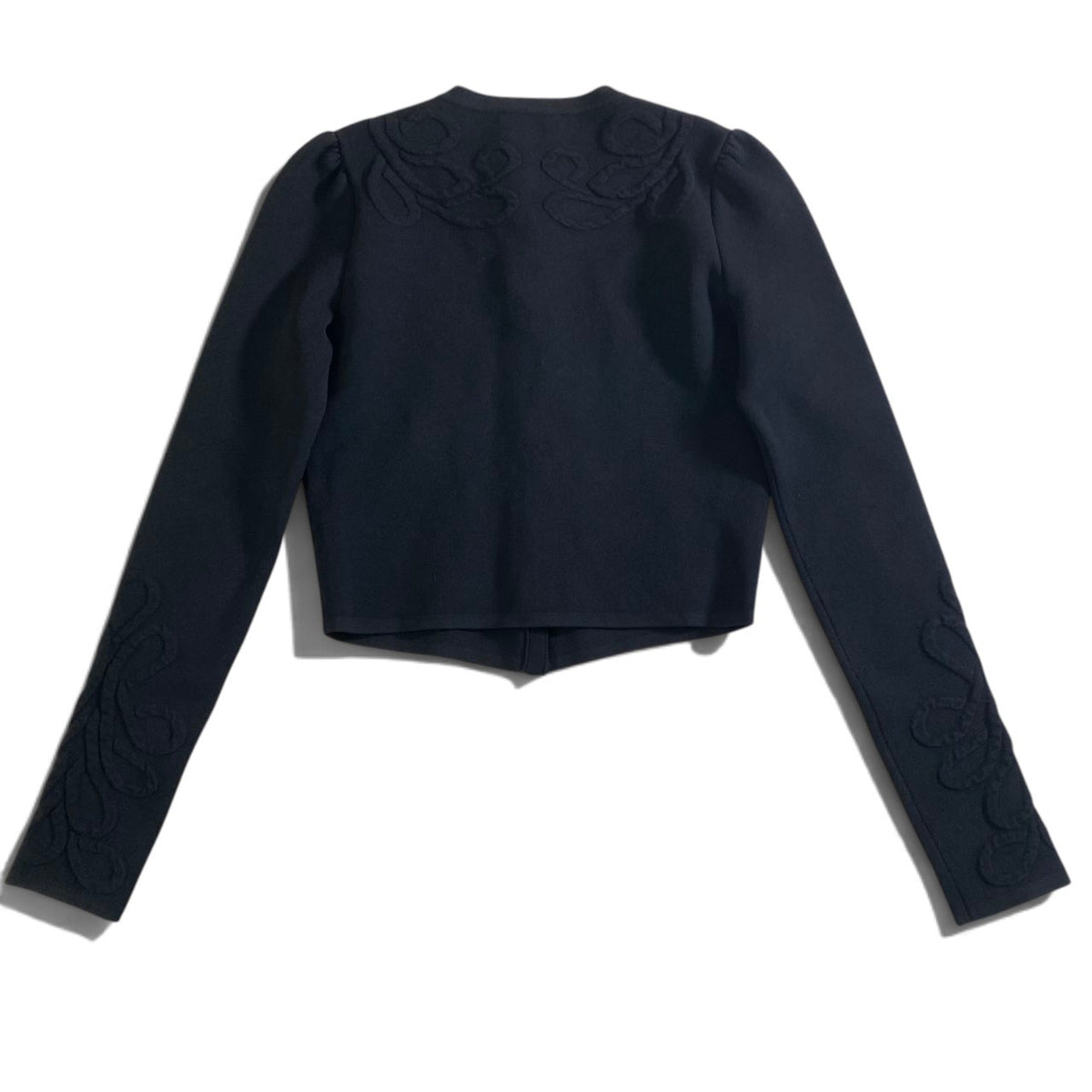 34j26 ALEXANDER MCQUEEN アレキサンダーマックイーン ロングスリーブ カーディガン ニットジャケット サイズXXS ブラック レディースu02t
