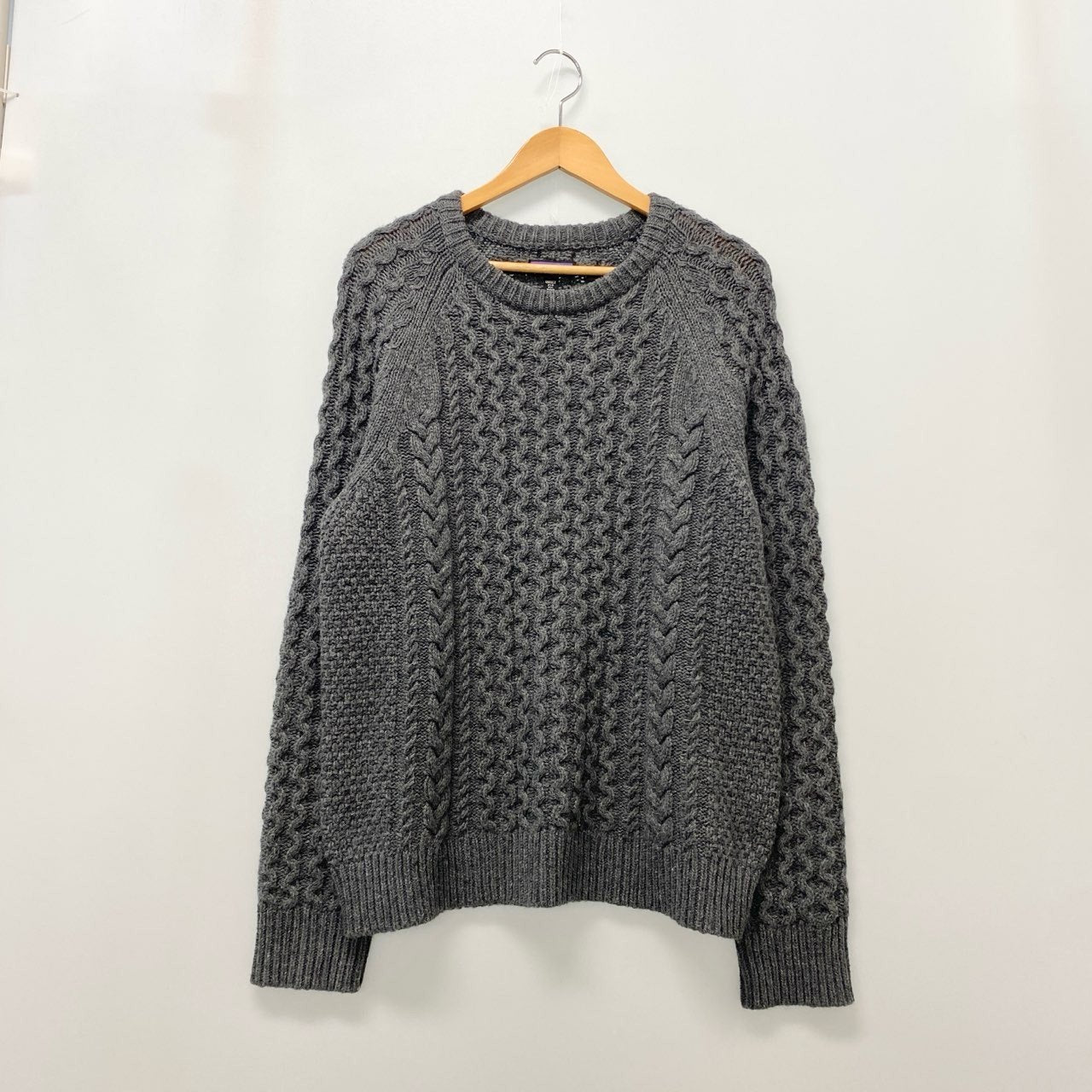 31c16 Patagonia パタゴニア ケーブルニット リサイクルウールブレンドニットセーター トップス M～Lサイズ グレー ユニセックス メンズ レディースo07t