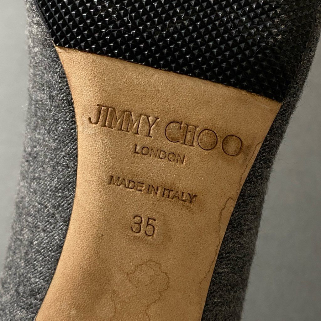 5g17 【イタリア製】　JIMMY CHOO ジミーチュウ ESME50 ピンヒールパンプス サイズ35 グレー レディース