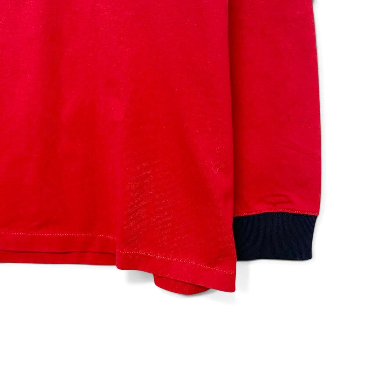 62i1 【未使用タグ付】 POLO RALPH LAUREN ポロラルフローレン CUSTOM SLIM FIT ロゴプリント 長袖ポロシャツ トリコロール ビッグポニー XXL ネイビー ホワイト レッド コットン100％ メンズu02t