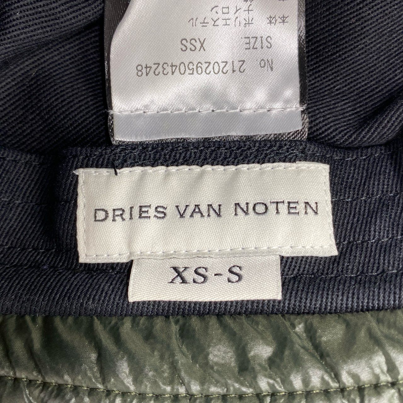 i4 《美品》 定価￥38.500 DRIES VAN NOTEN ドリスヴァンノッテン GILLY 3248 M.W.HAT バケットハット XXS カーキ 画像参照 帽子 シワ加工 ヘッドウェアt18r