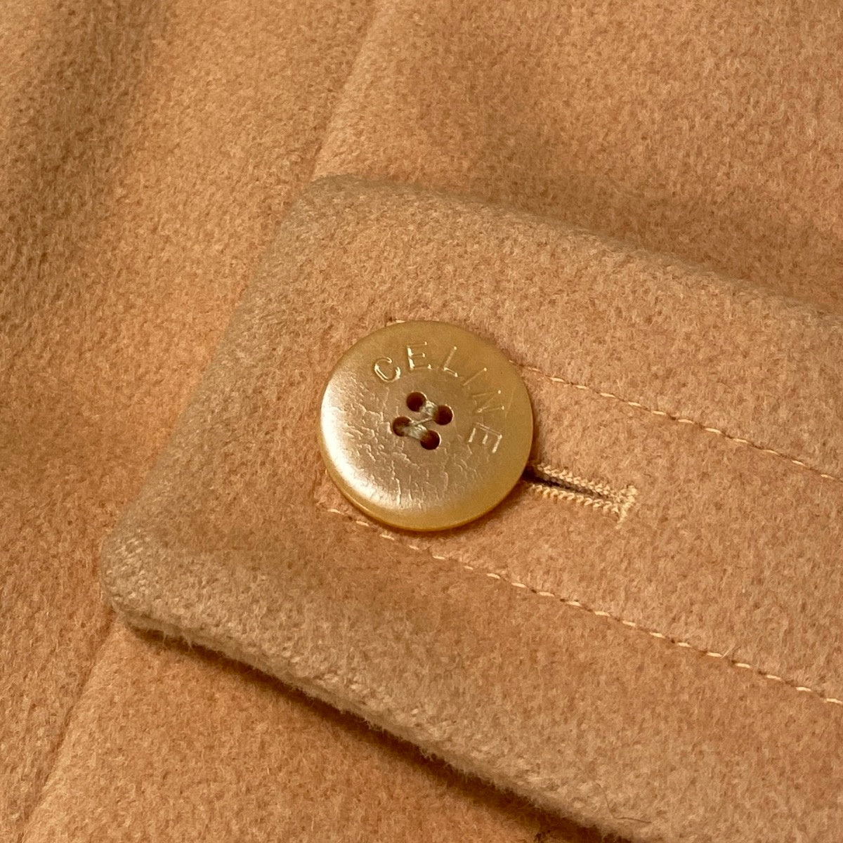 Ej28 CELINE ホースビット メルトンコート ロングコート アウター フランス製 オレンジ レディース 女性用k02i