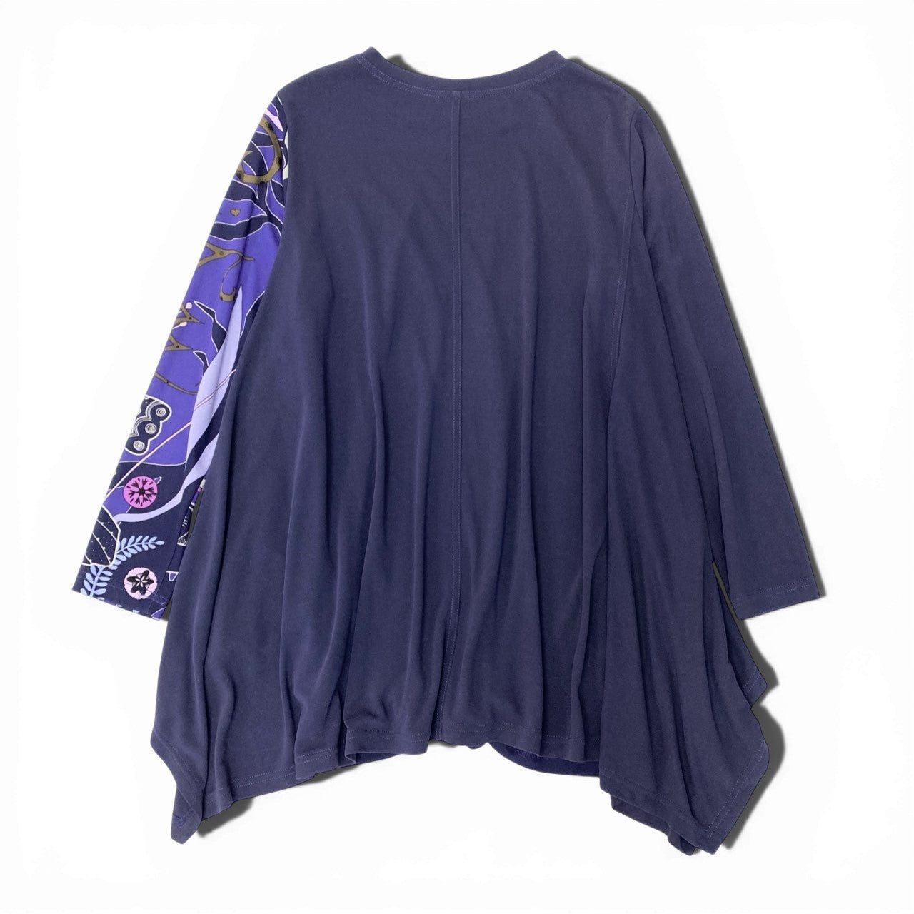 33c10 【美品】 TOKUKO 1er VOL ロングスリーブ チュニックワンピース  アニマル柄 Aライン ストレッチ レディース 女性服 サイズ9 パープルu02t