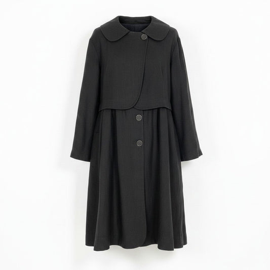 Ed23 FENDI フェンディ リネンコート トレンチコート サイズ42 ブラック リネン100％ レディース 女性用o07t