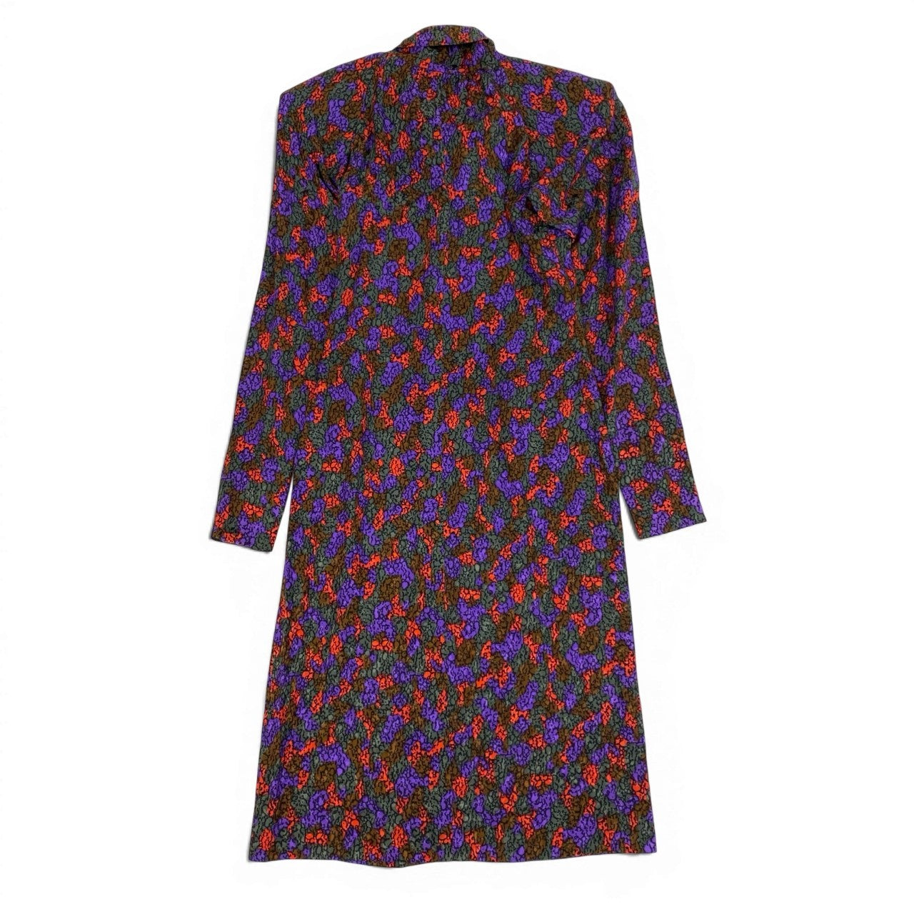 b26 Vintage SAINT LAURENT rive gauche イヴサンローラン リブゴーシュ ボウタイワンピース ロングワンピース 総柄 36 マルチカラー フランス製u02t