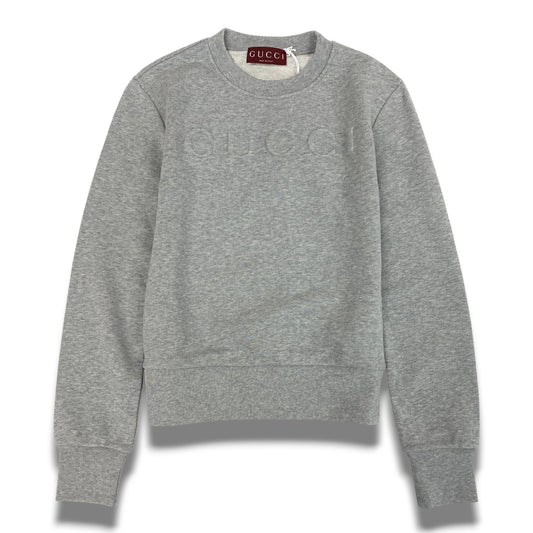 Ib23 《極美品》 GUCCI グッチ 2024 スウェットシャツ トレーナー コットンジャージー XS グレー コットン レディースta2