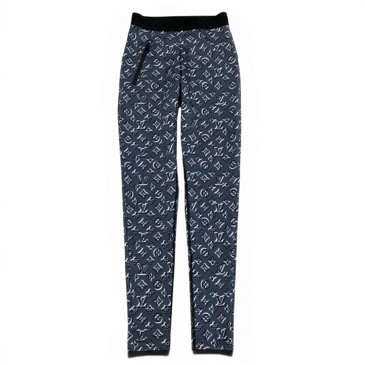 Ig23 【美品】LOUIS VUITON テクニカル モノグラム レギンス パンツ イタリア製 34サイズ グレー系 レディース 女性用ta2