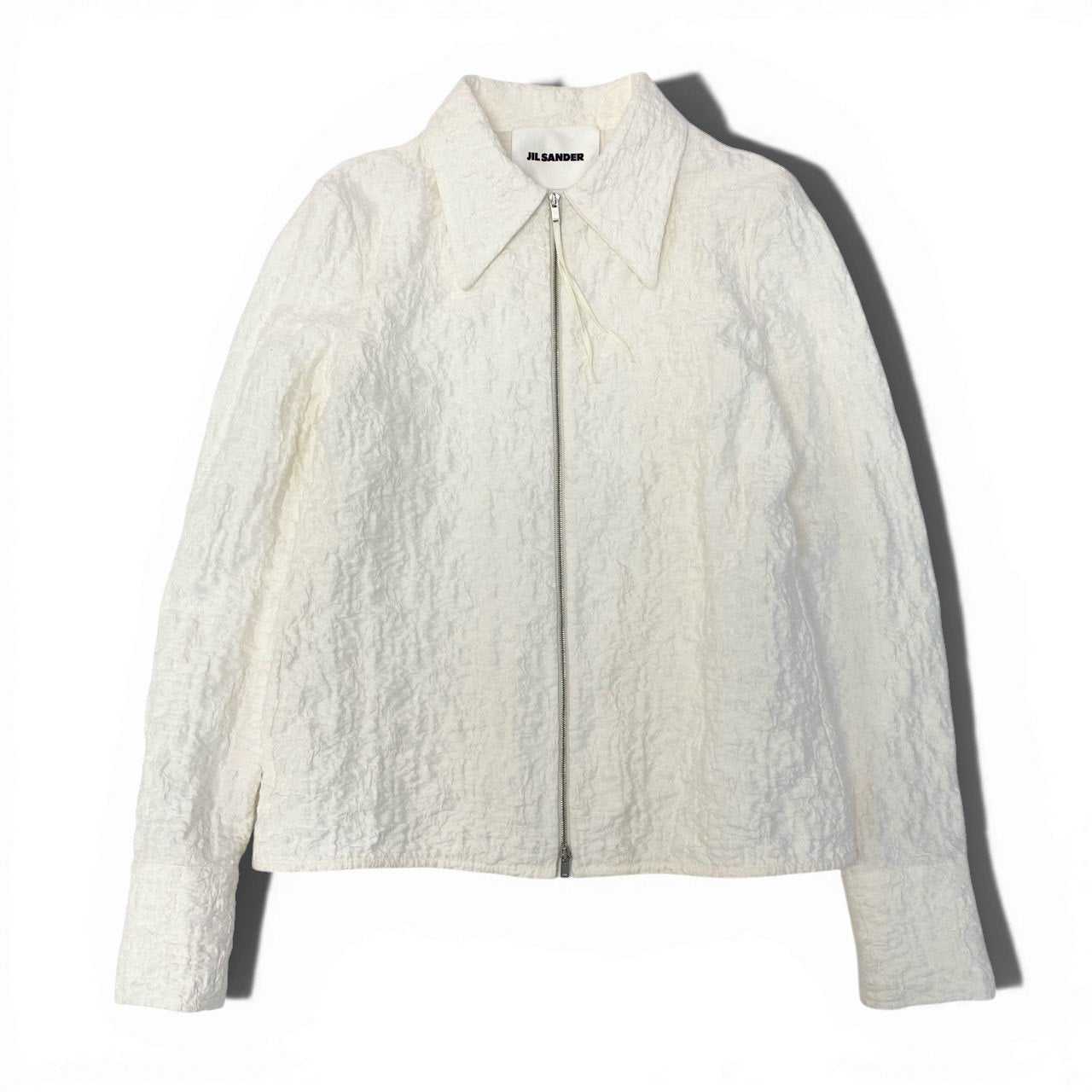 76a28 JIL SANDER ジルサンダー 24SS ダブルジップジャケット シャツジャケット アウター J02DL0174 J20138 34サイズ ホワイト レディースu02t