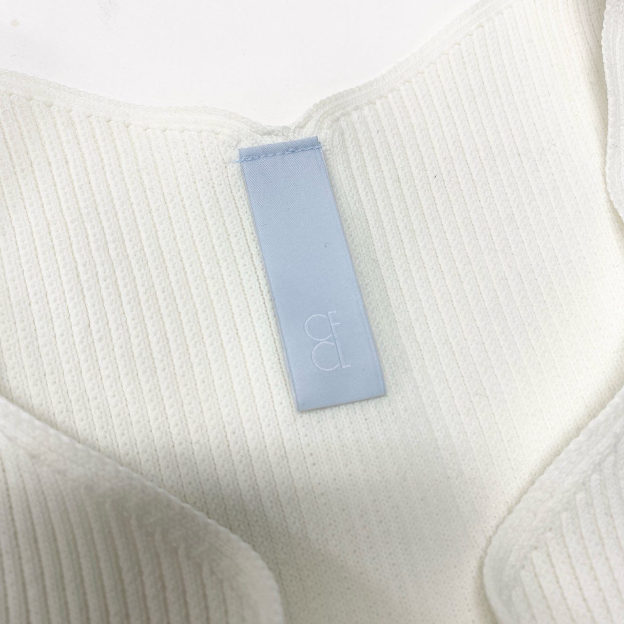 83b23 CFCL シーエフシーエル POTTERY DRESS 8 ノースリーブワンピース ニットワンピース 3 ホワイト ポリエステル レディースk02i