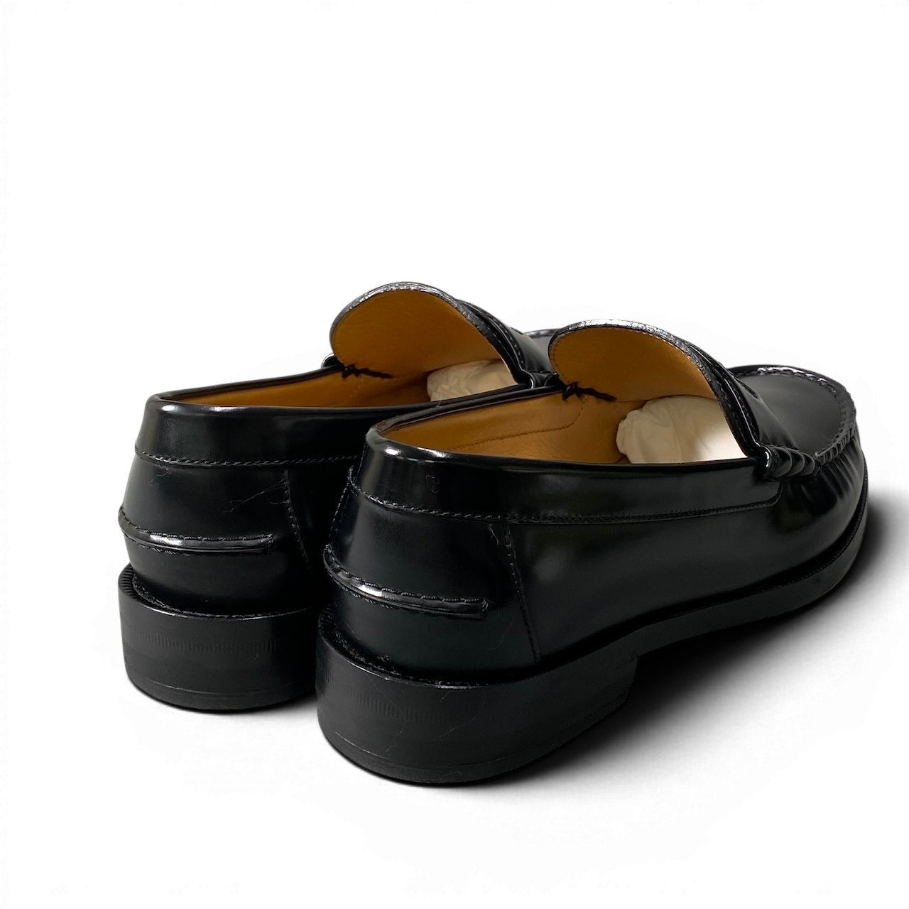 e4 GUCCI グッチ インターロッキング GGロゴ ローファー シューズ ドレスシューズ スリッポン 738470 8 1/2 ブラック レザー メンズo07t