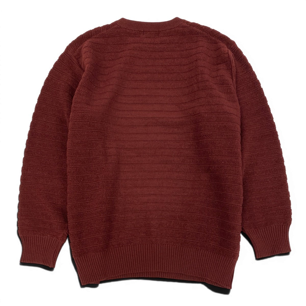 60f2 YVES SAINT LAURENT イヴサンローラン YSLロゴ刺繡 クルーネック ニットセーター サイズL ボルドー ウール100％ メンズ 紳士服o07t