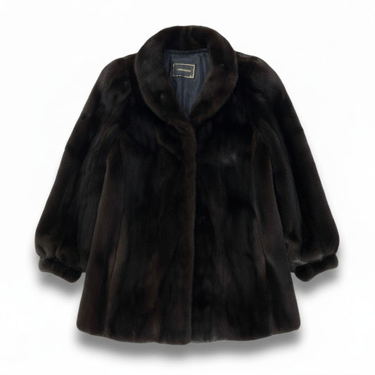 13c21 BLACKGLAMA ブラックグラマ MITSUKOSHI ダークミンク ファーコート サイズ11 ダークブラウン 最高級本毛皮 Mink Fur Coatt18r