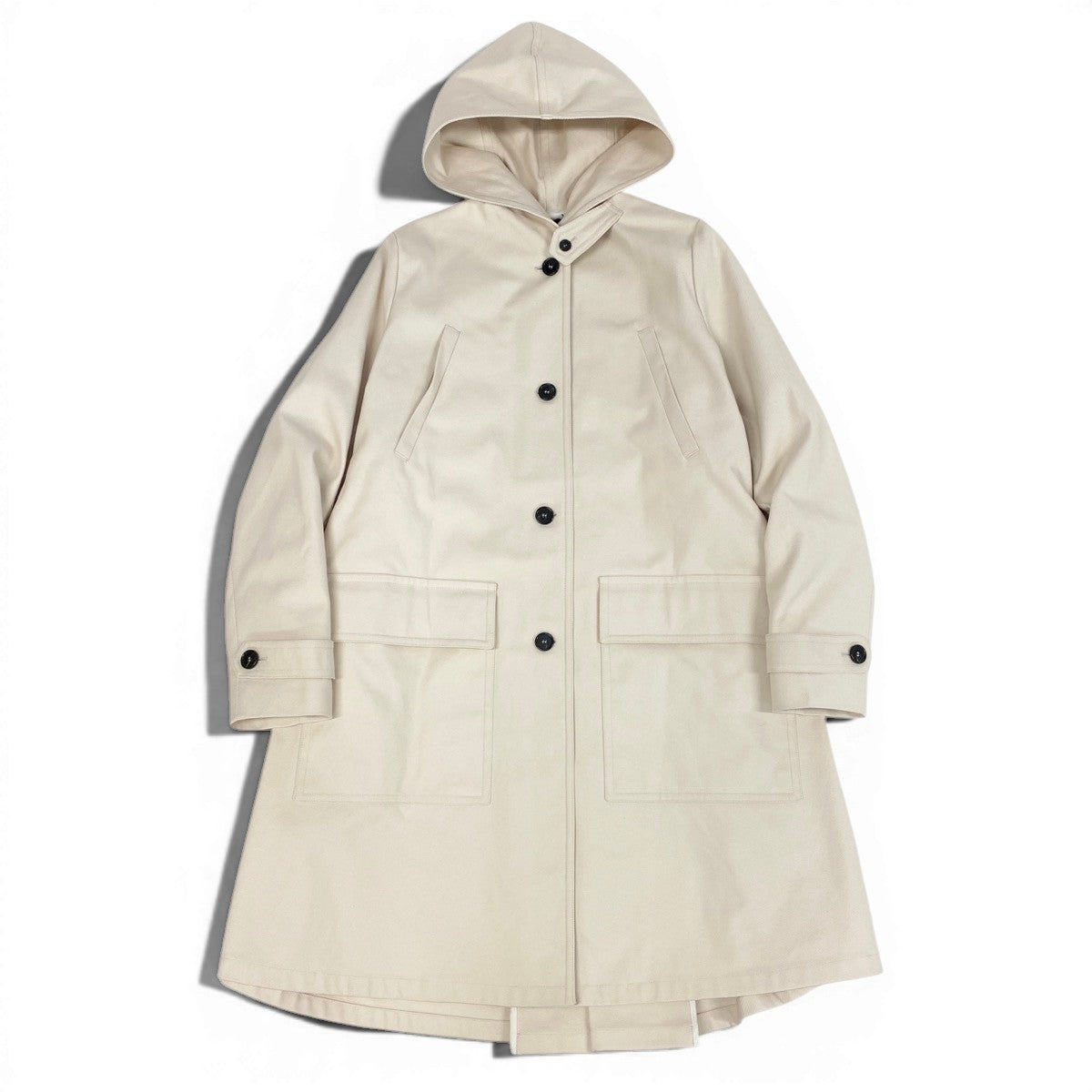 Ee19【未使用タグ付】 JIL SANDER NAVY ジルサンダー ネイビー フーデットコート ロングコート サイズ36 アイボリー レディース 女性服u02t