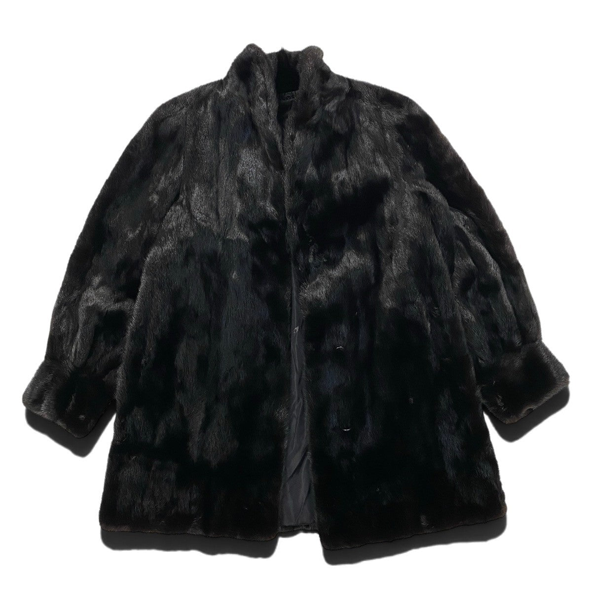 30j7 SAGA MINK サガミンク 銀サガ ダークミンク ロングコート サイズ11 ブラック 最高級本毛皮 Dark Mink Fur Long Coat リアルファーt18r