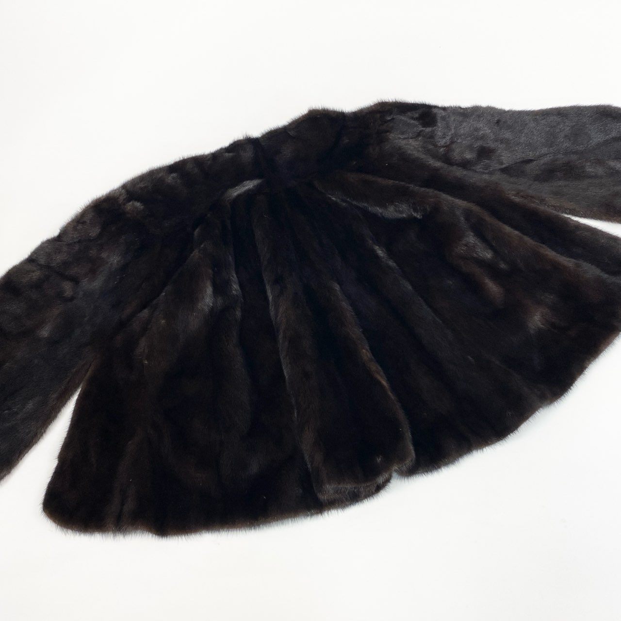 49k19 マホガニーミンク ケープ ポンチョ ダークブラウン 本毛皮 MINK FUR リアルファー コート ショール 羽織t18r