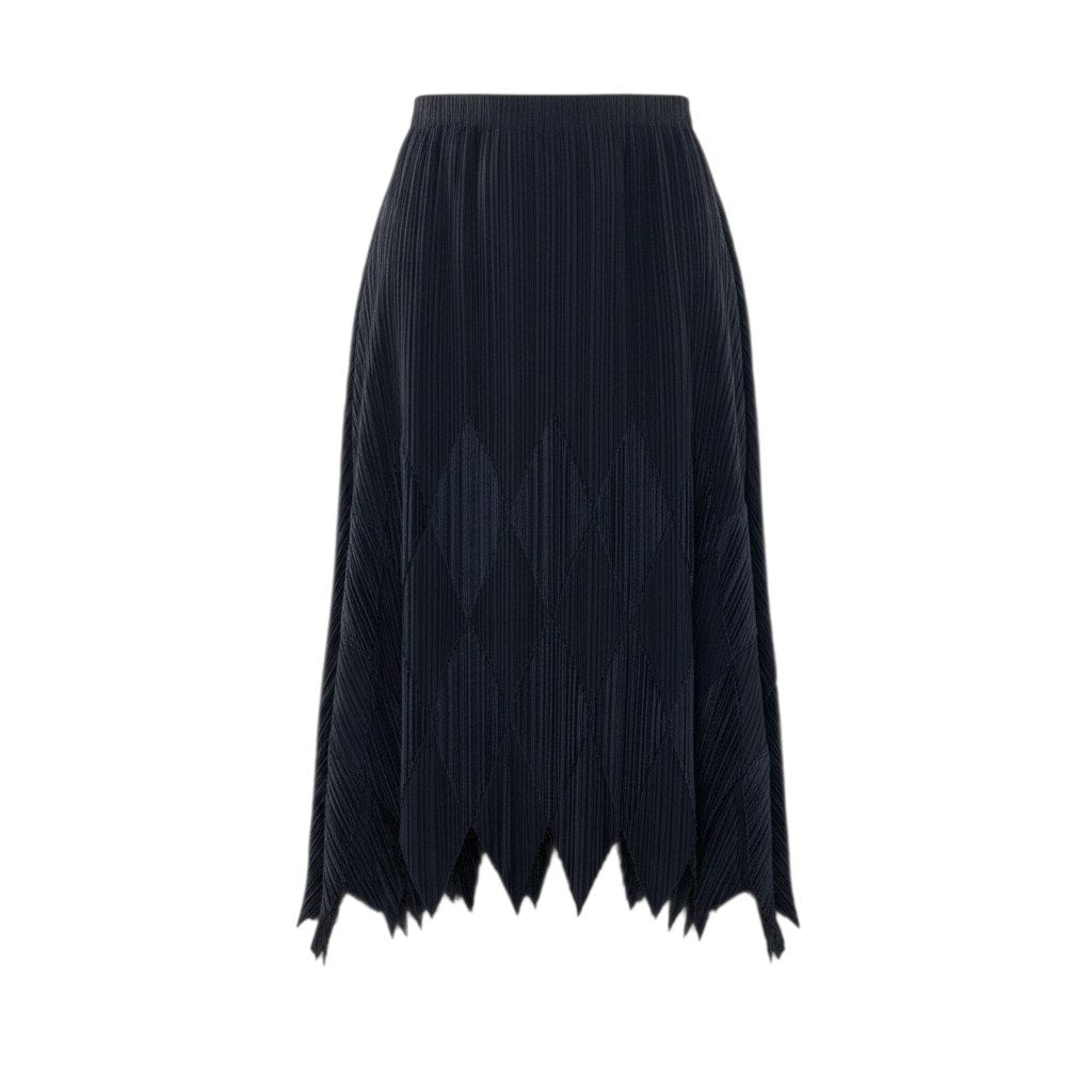 Af9 ISSEY MIYAKE FETE プリーツスカート ダイヤ柄 カットワーク 日本製 IF44FG752 1サイズ ブラック ポリエステル100％ レディース 女性用u02t