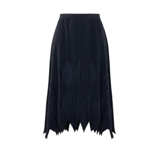 Af9 ISSEY MIYAKE FETE プリーツスカート ダイヤ柄 カットワーク 日本製 IF44FG752 1サイズ ブラック ポリエステル100％ レディース 女性用u02t