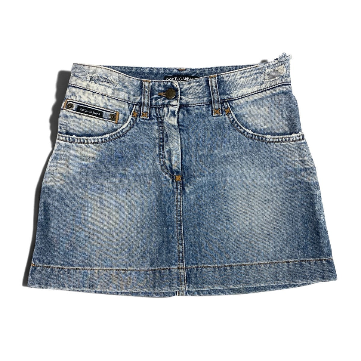 Eh28 【美品】DOLCE&GABBANA デニムスカート ミニスカート イタリア製 36サイズ インディゴ コットン100％ レディース 女性用k02i