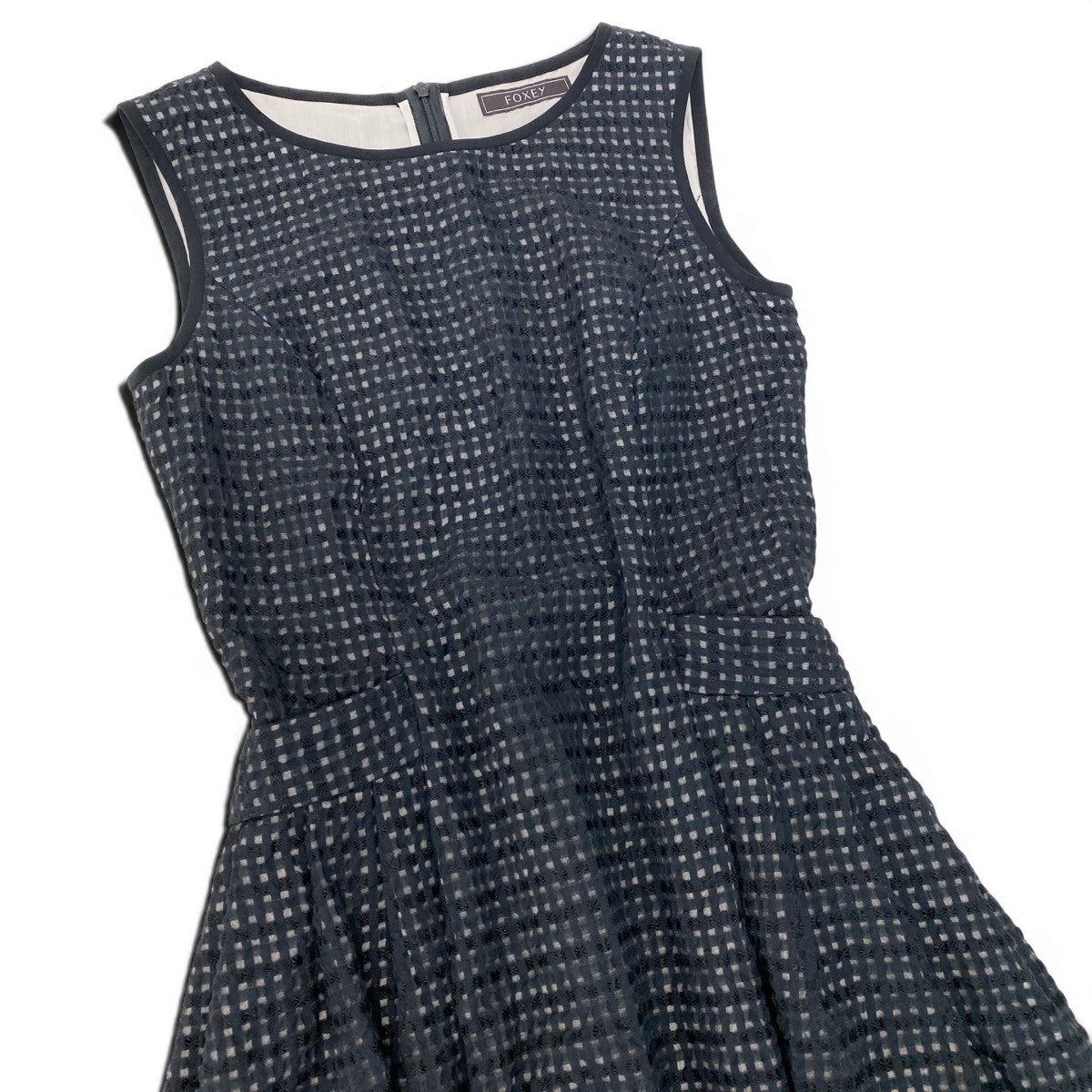 75g23 【未使用タグ付】 FOXEY フォクシー 24SS Early Summer Dress Lgende ノースリーブ ドレスワンピース 44361 サイズ38 ブラック レディースt18r
