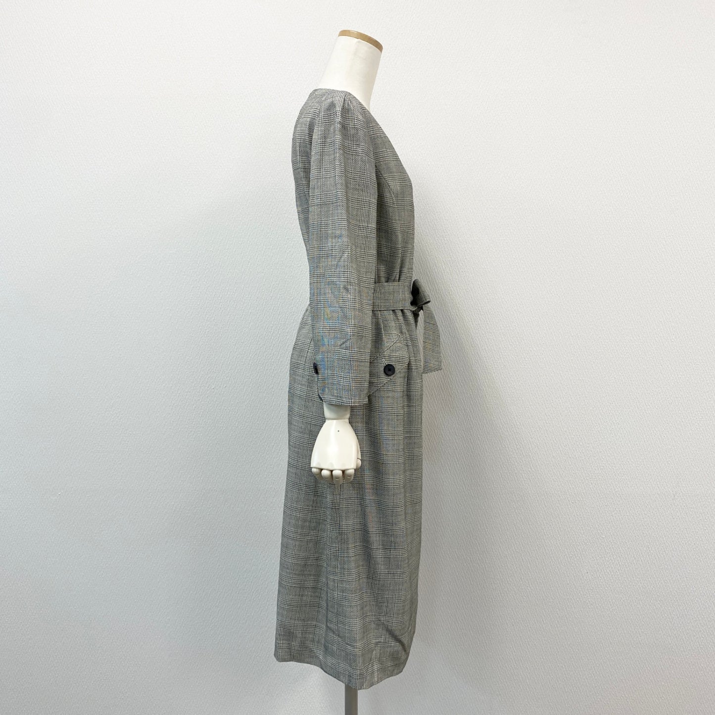 57g31 miss ashida ミスアシダ ジャケットコート アウター ベルト付き 千鳥格子 チェック ロングコート レディース 女性用 C08503 9 グレー