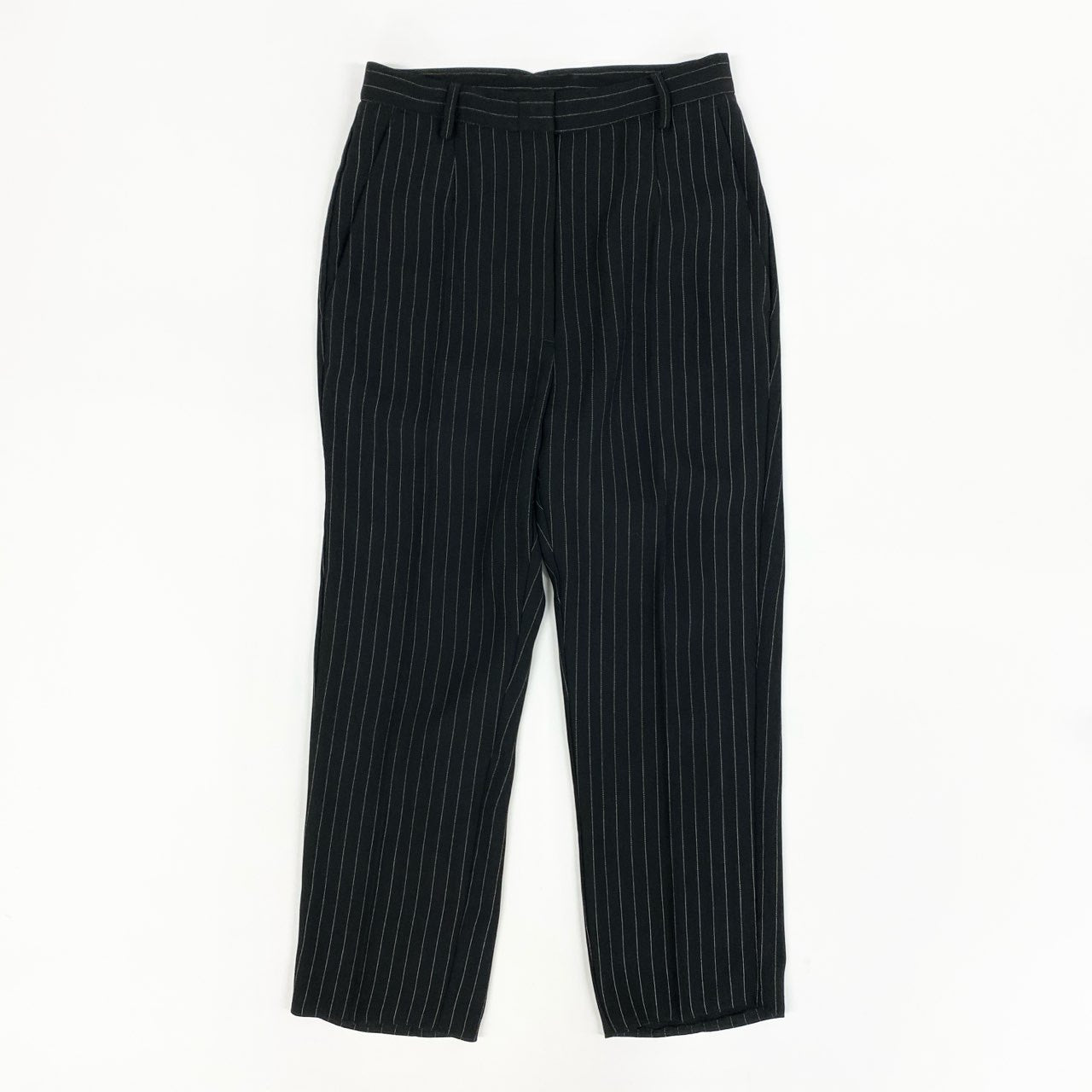 31k2 MM6 Maison Margiela エムエムシックス メゾンマルジェラ イタリア製 ストライプ柄 スラックスパンツ ボトムス S32KA0463 38 ブラック レディースo07t