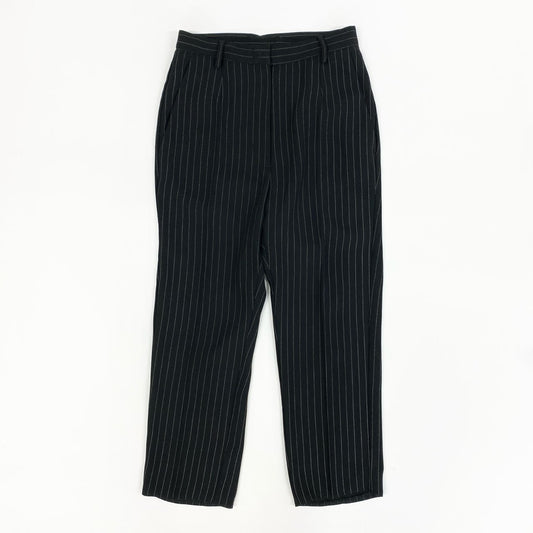 31k2 MM6 Maison Margiela エムエムシックス メゾンマルジェラ イタリア製 ストライプ柄 スラックスパンツ ボトムス S32KA0463 38 ブラック レディースo07t