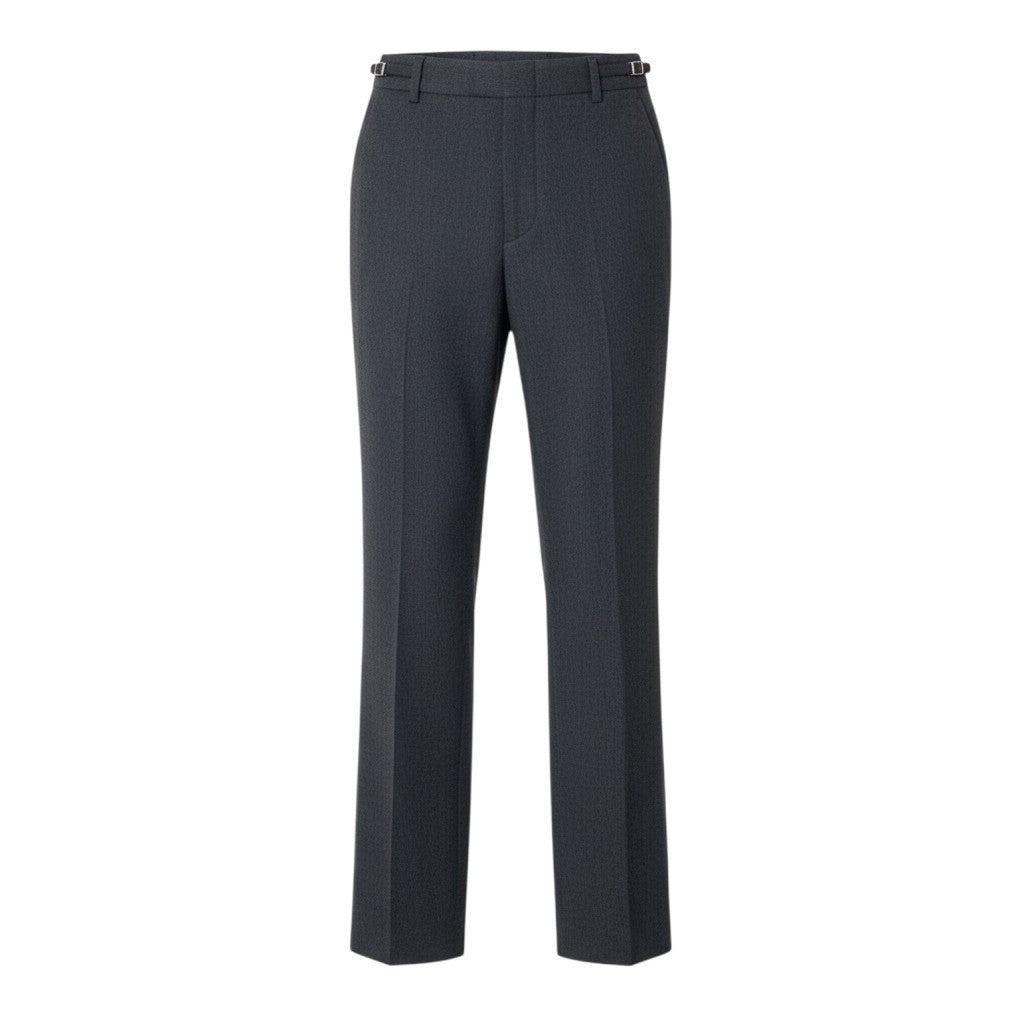 30j4 GUCCI グッチ 1998年 トムフォード期 スラックスパンツ ロゴ金具 サイドアジャスター 38サイズ グレー レディース 女性用u02t