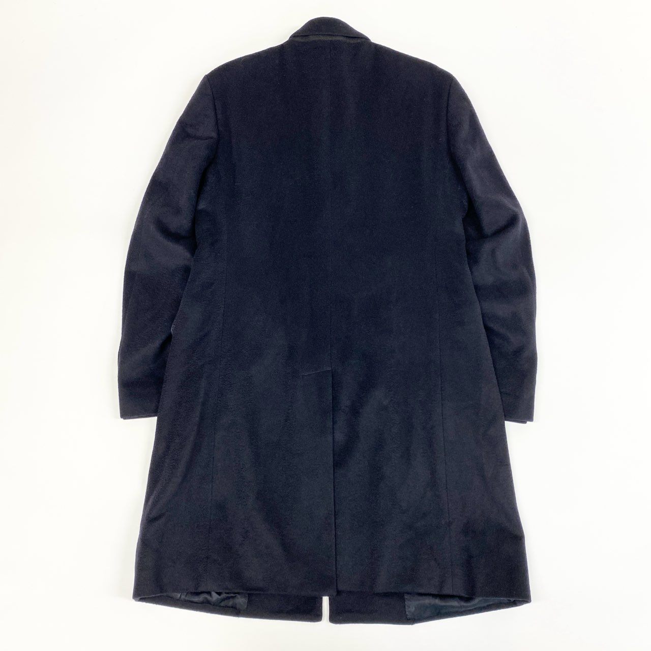 69i26 《美品》EMPORIO ARMANI エンポリオアルマーニ カシミヤチェスターコート カシミア ロングコート  46サイズ ネイビー メンズk02i