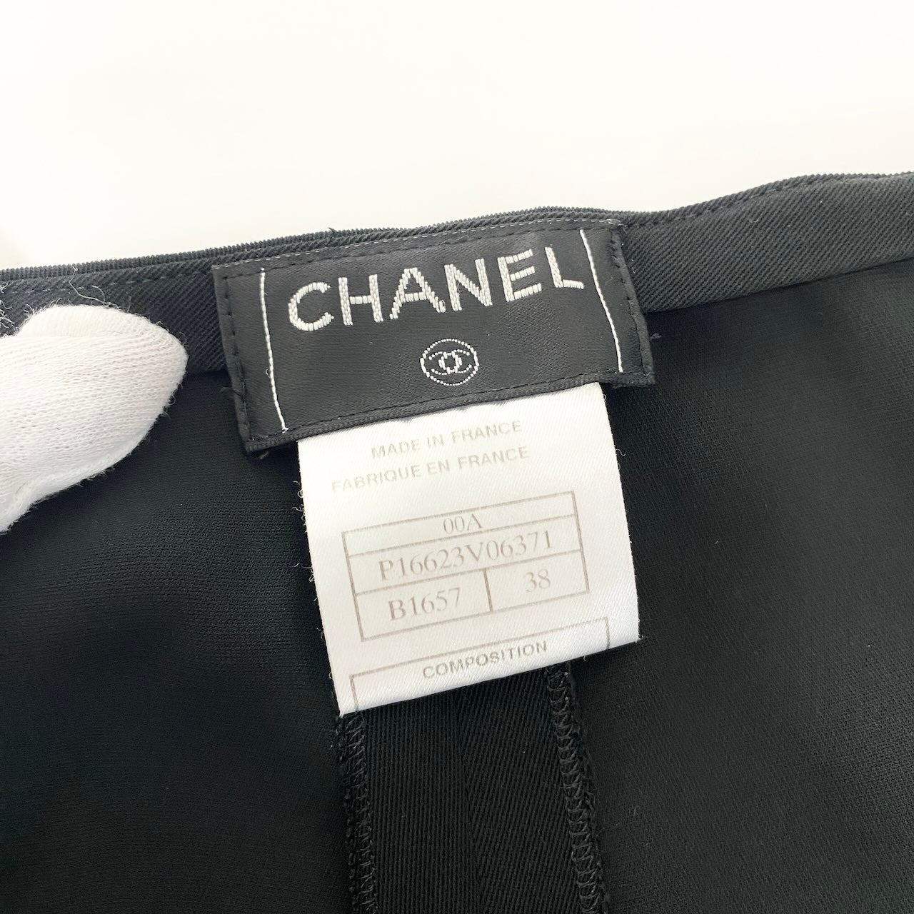 Cd23 CHANEL シャネル 2000年 ハイウエスト リラックスパンツ ボトムス ココマーク サイズ38 無地 ブラック ポリエステル100％ レディース 女性用u02t