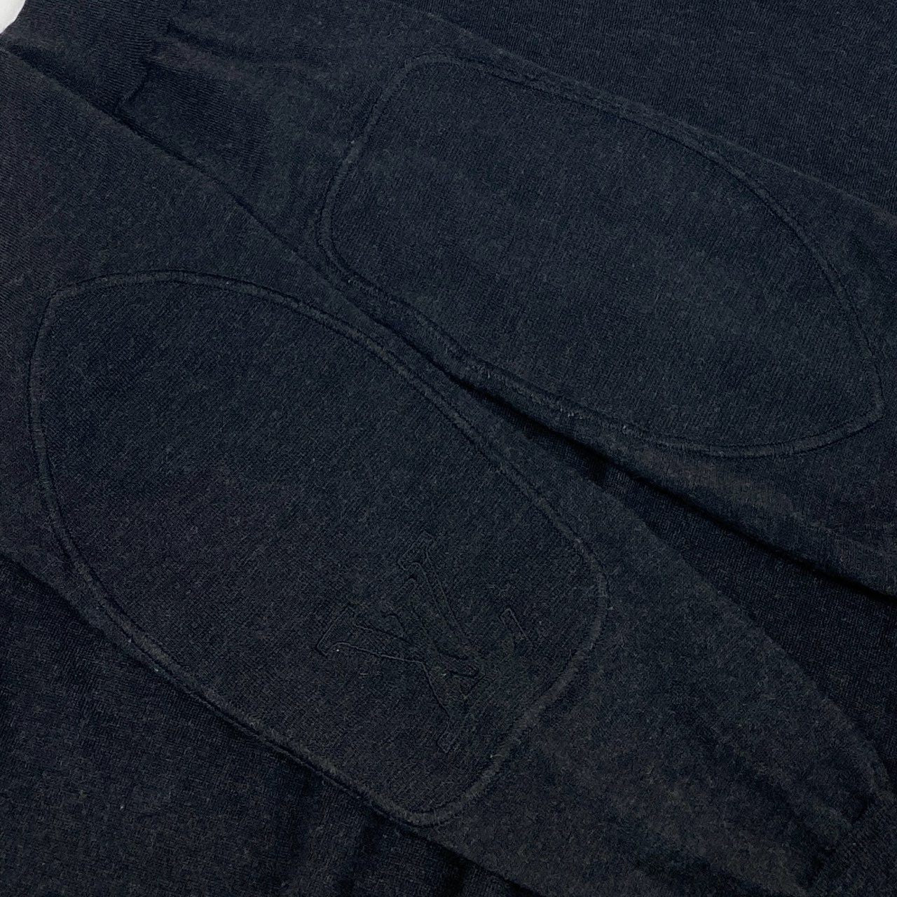 5L17 LOUIS VUITTON ルイヴィトン ニットセーター LVエルボーパッチ トップス イタリア製 Mサイズ グレー ウール100％ メンズu02t