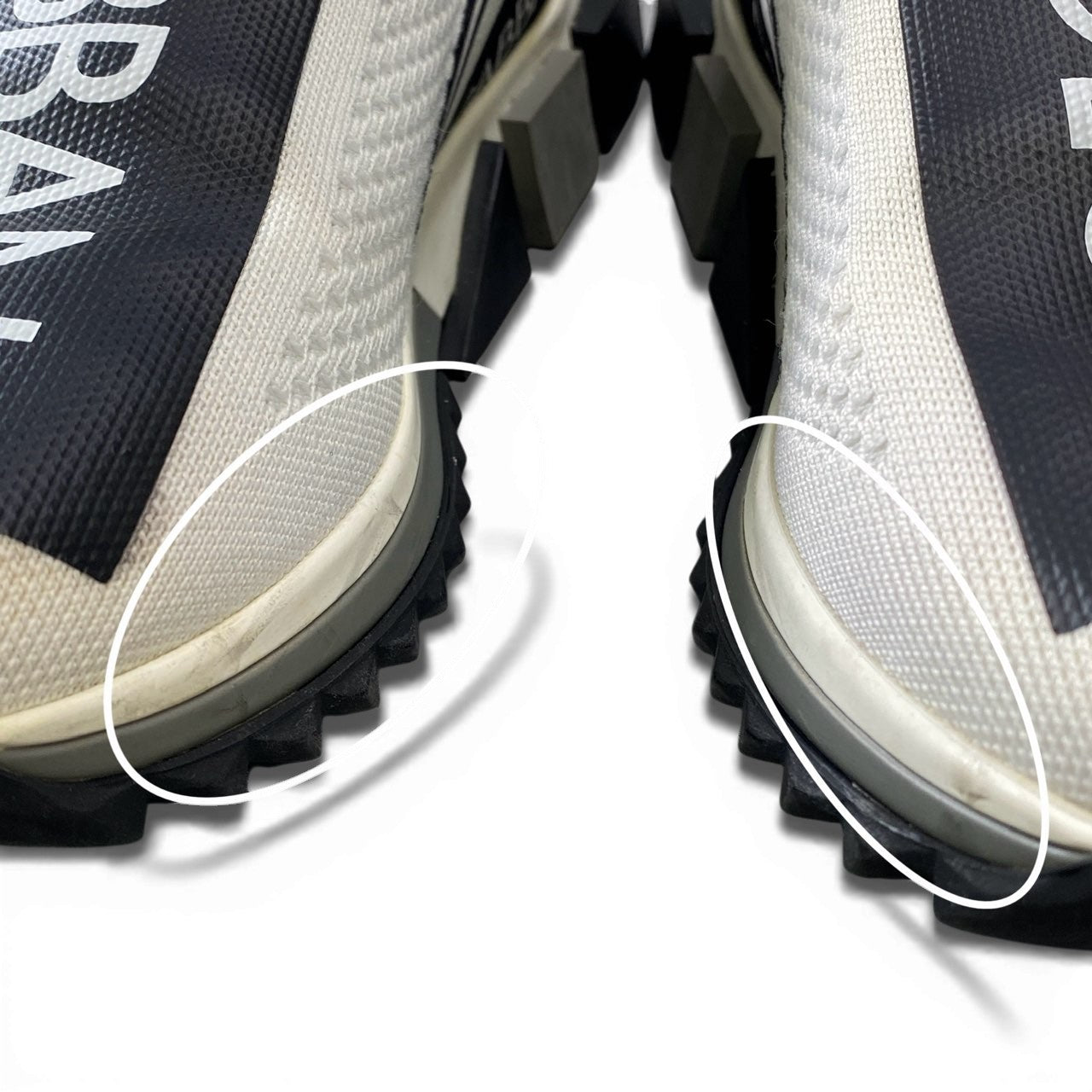 2a5 DOLCE&GABBANA ドルチェアンドガッパーナ ソレント ロゴ ニットスニーカー ロートップスニーカー シューズ ホワイト ブラック メンズk02i