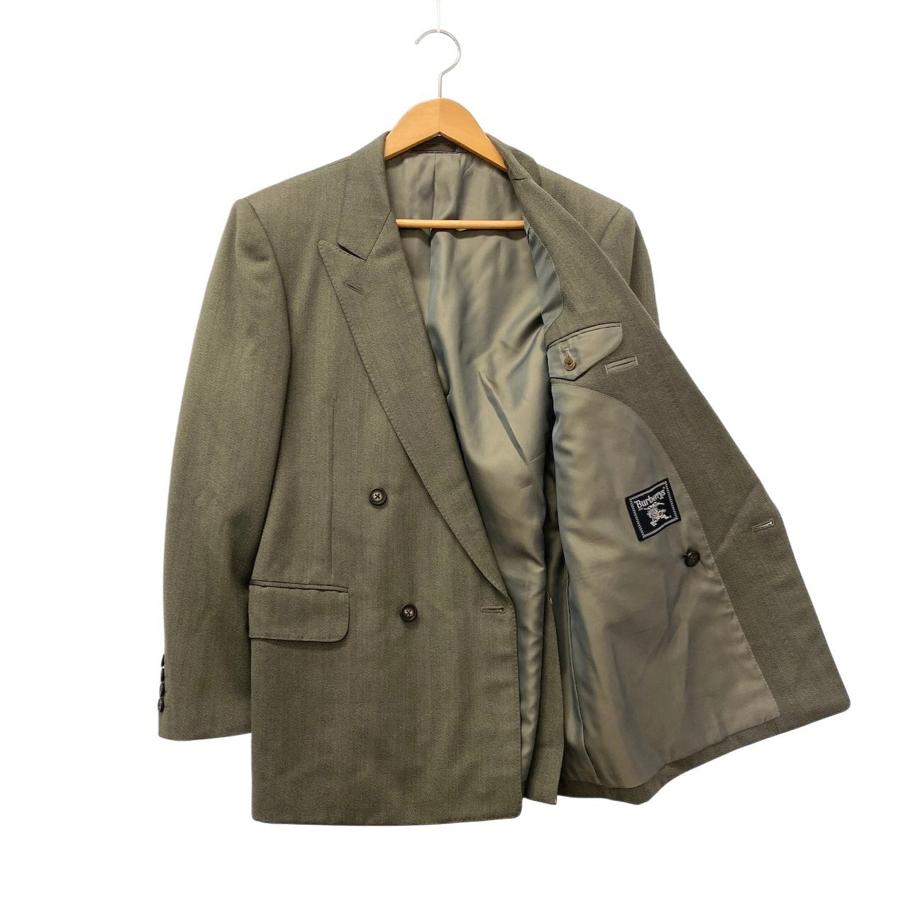 42c26 Burberrys バーバリーズ セットアップスーツ ウールジャケット 厚手 フォーマル ダブルブレスト メンズ 男性用 WF422-040-77 92-80-170A5 グレー系o07t