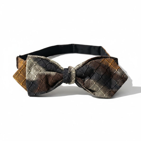 f17 GUCCI グッチ トムフォード期 ディアマンテ 蝶ネクタイ マルチカラー シルク コットン メンズ 紳士用k02i