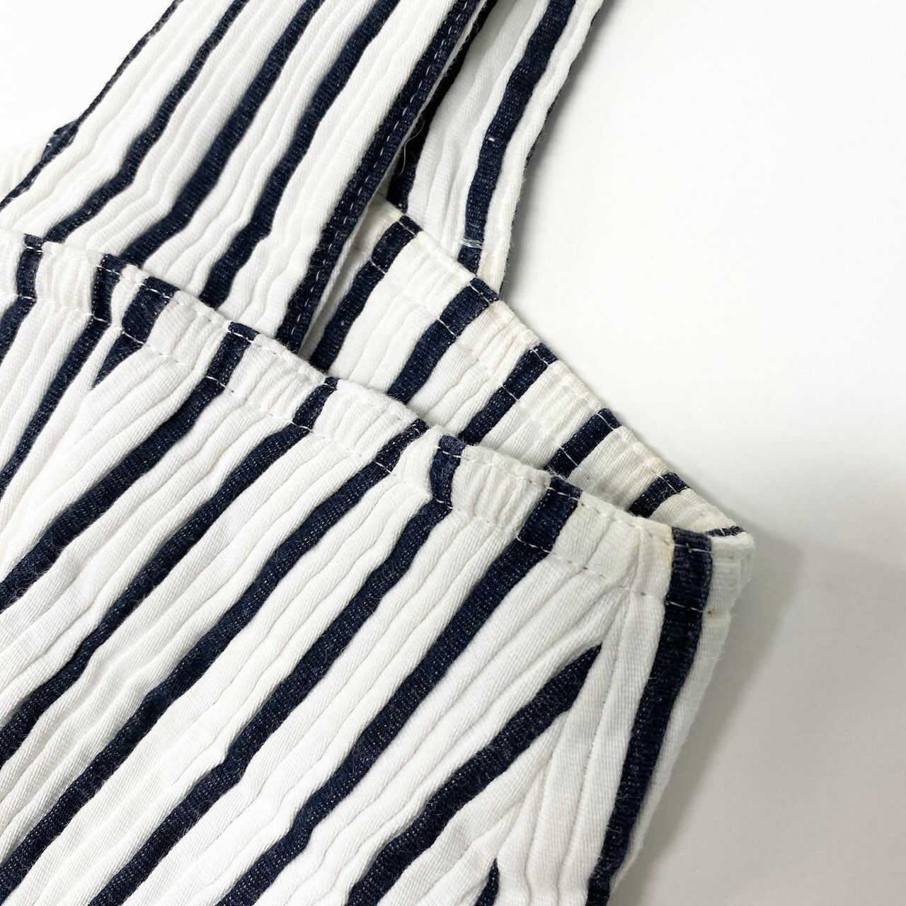 46c24 Miss Dior ミスディオール タンクトップ ノースリーブカットソー ストライプ柄 Mサイズ ホワイト ネイビー レディース 女性用o07t
