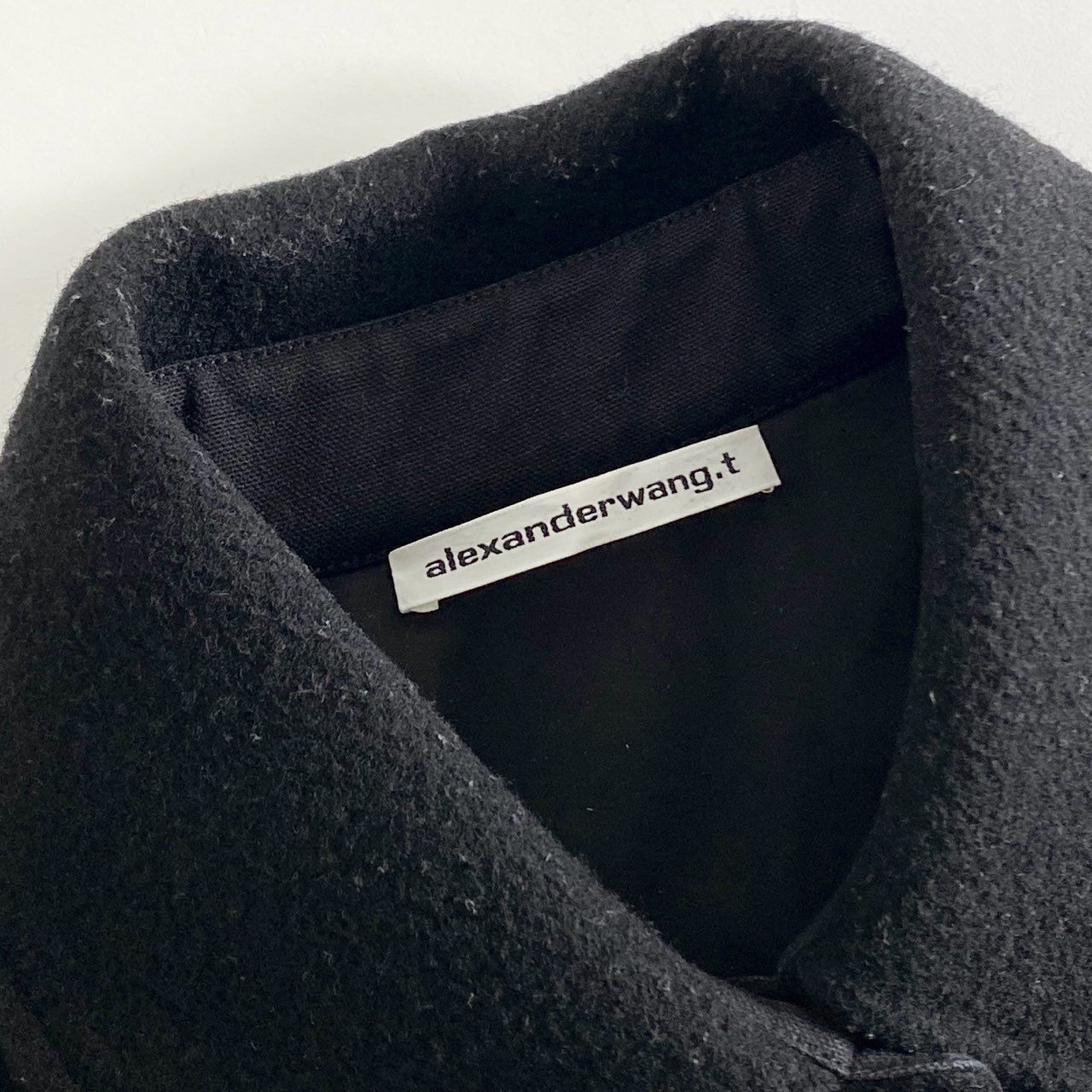 81h12 T by Alexander Wang ティーバイアレキサンダーワン フリンジ シャツジャケット アウター XSサイズ ブラック ウール