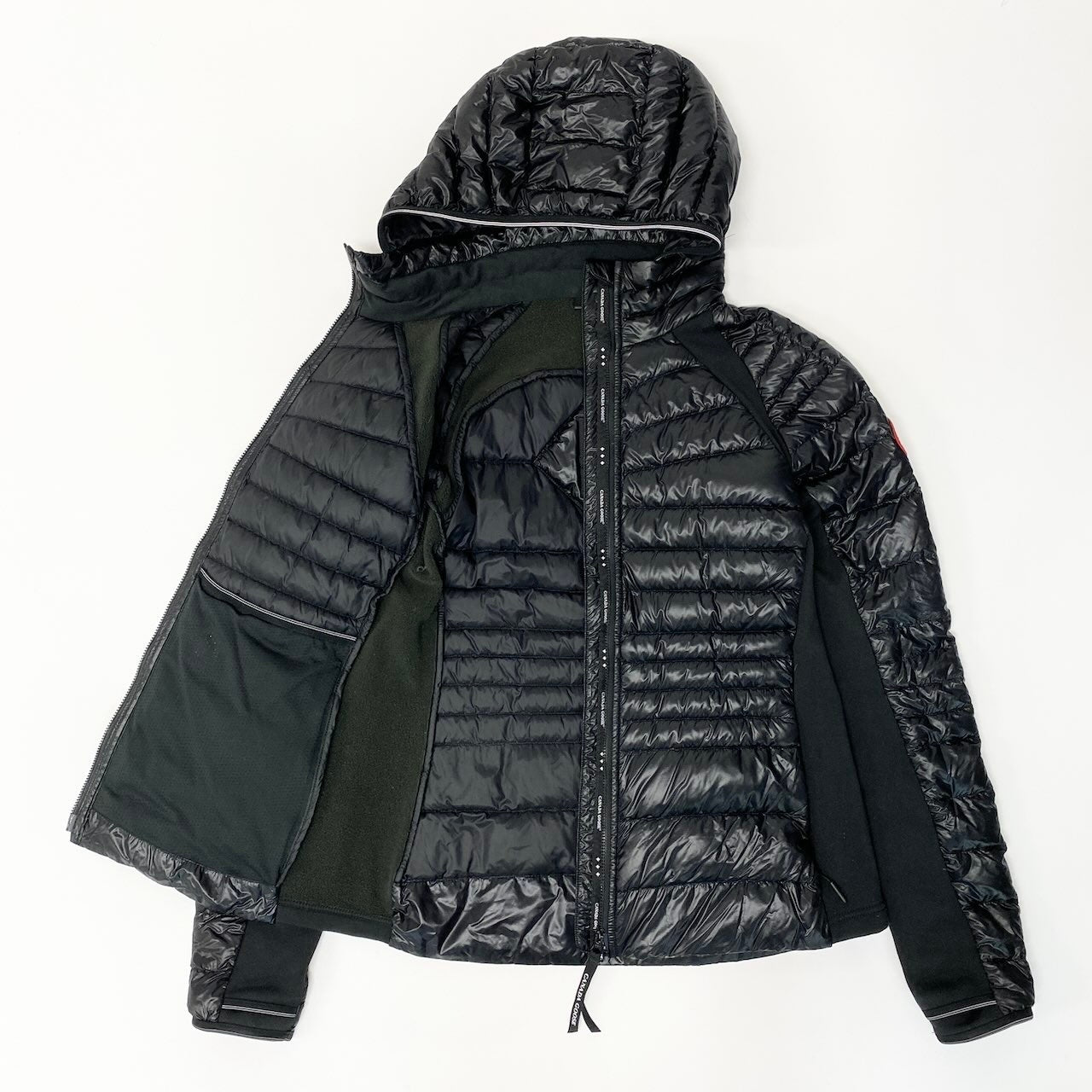 76c26 CANADA GOOSE カナダグース HYBRIDGE LITE HOODY ライトダウンジャケット サイズM ブラック Down Jackett18r