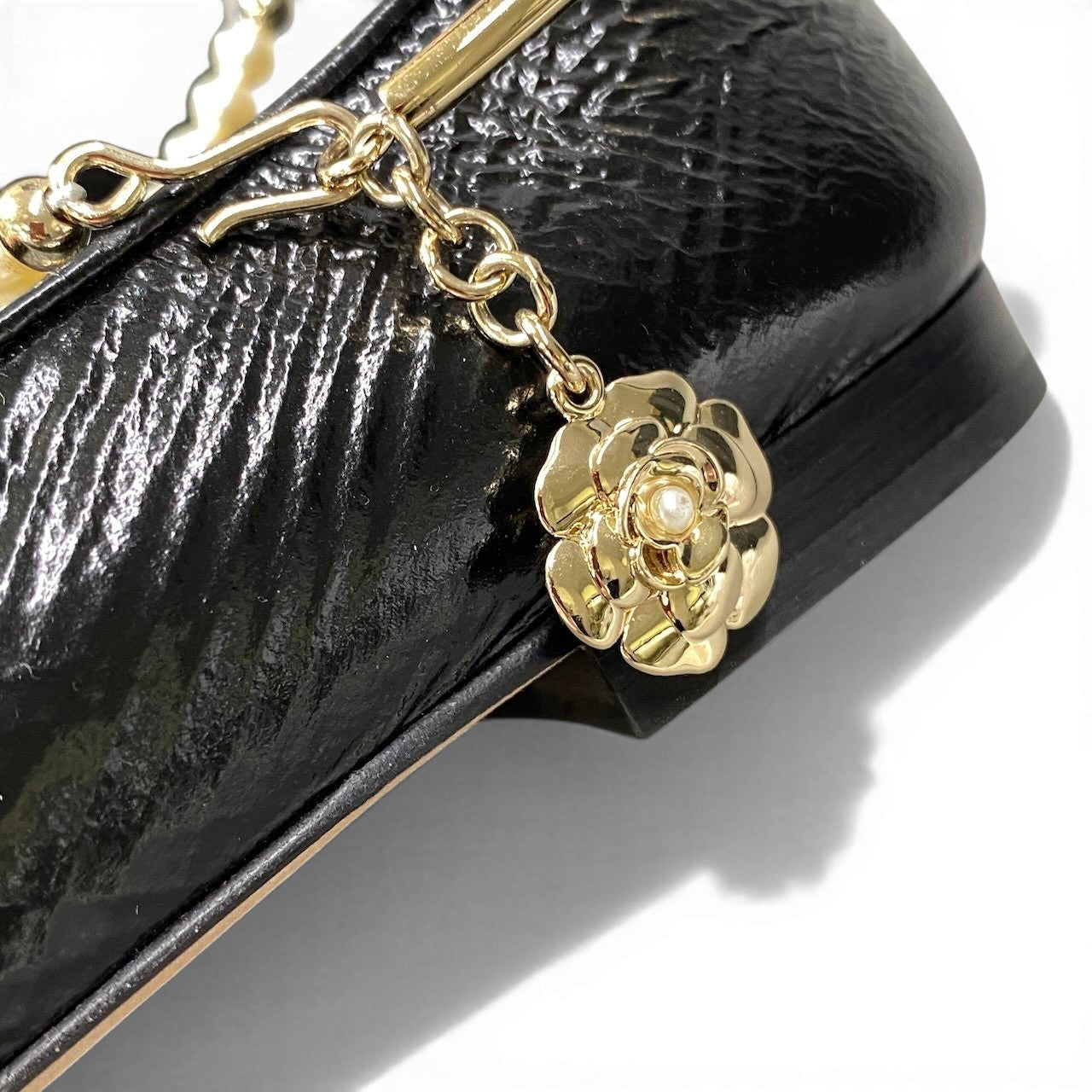 g11 CHANEL シャネル バレリーナ パールアンクレット ココマーク フラットパンプス G38986 サイズ36 ブラック レディースk02i