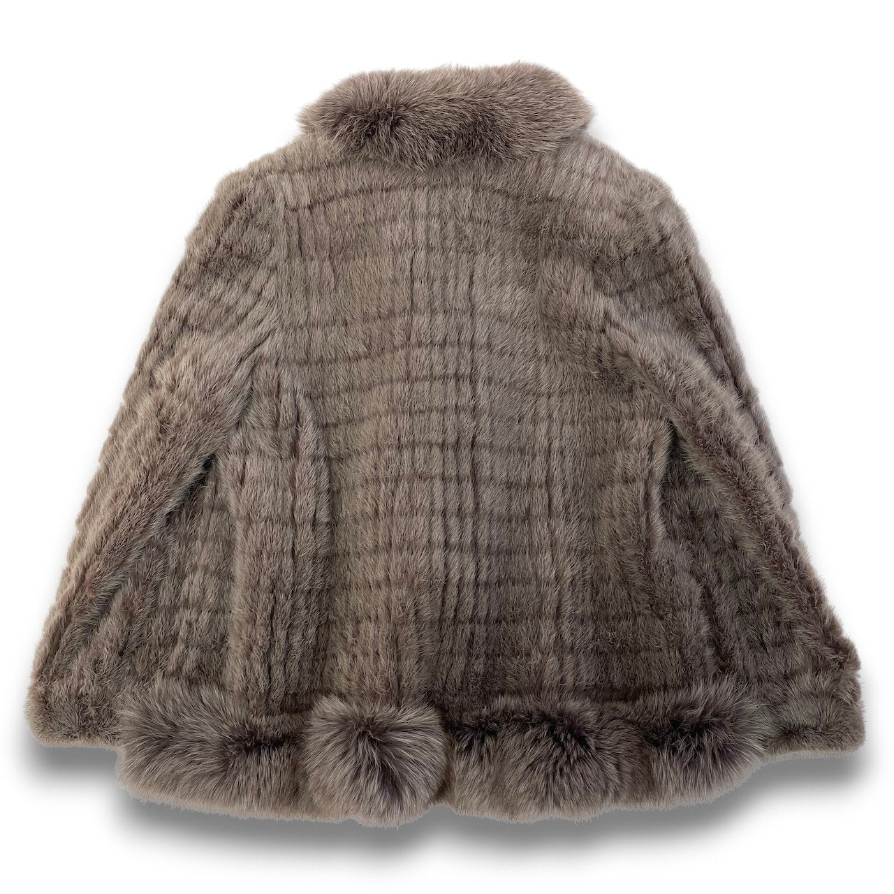 44c21 SAGA MINK サガミンク 染めミンク × フォックスファー コート サイズ11 ブラウン × ホワイト 本毛皮 Mink × Fox Fur Coatt18r