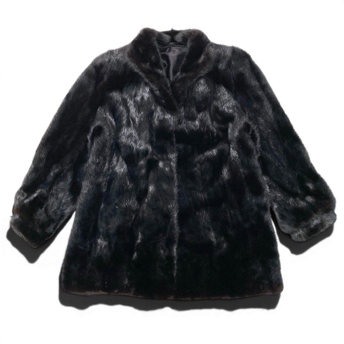 92h8 SAGA MINK サガミンク 銀サガ 逆毛 ダークミンク ファーコート サイズ13 ブラック 最高級本毛皮 Mink Fur Coatt18r