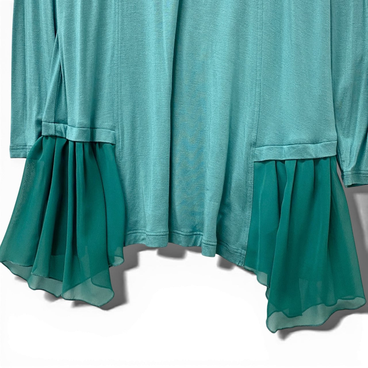 30b18 TOKUKO 1er VOL トクコプルミエヴォル ロングスリーブワンピース 裾切替 ハイネック 伸縮ストレッチ○ レディース 女性用 9 グリーン系u02t