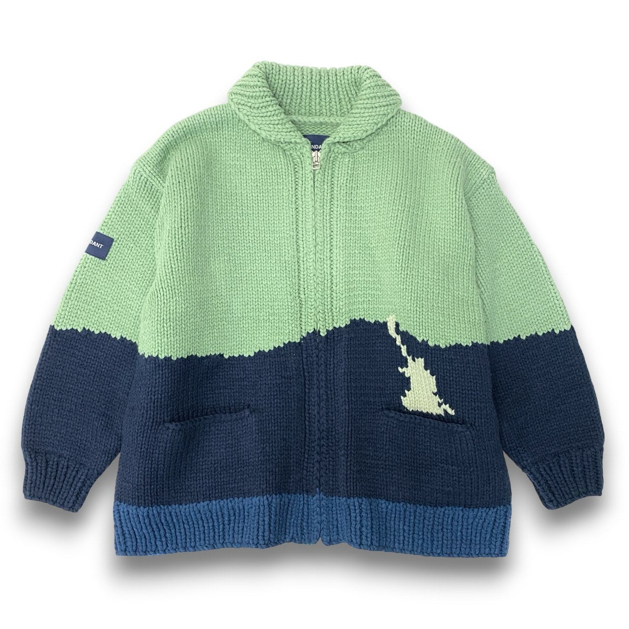 36c10 DESCENDANT ディセンダント 24AW COWICHAN SWEATER カウチンセーター ニットセーター 2サイズ グリーン ネイビー アクリル100％ メンズ 男性用o07t
