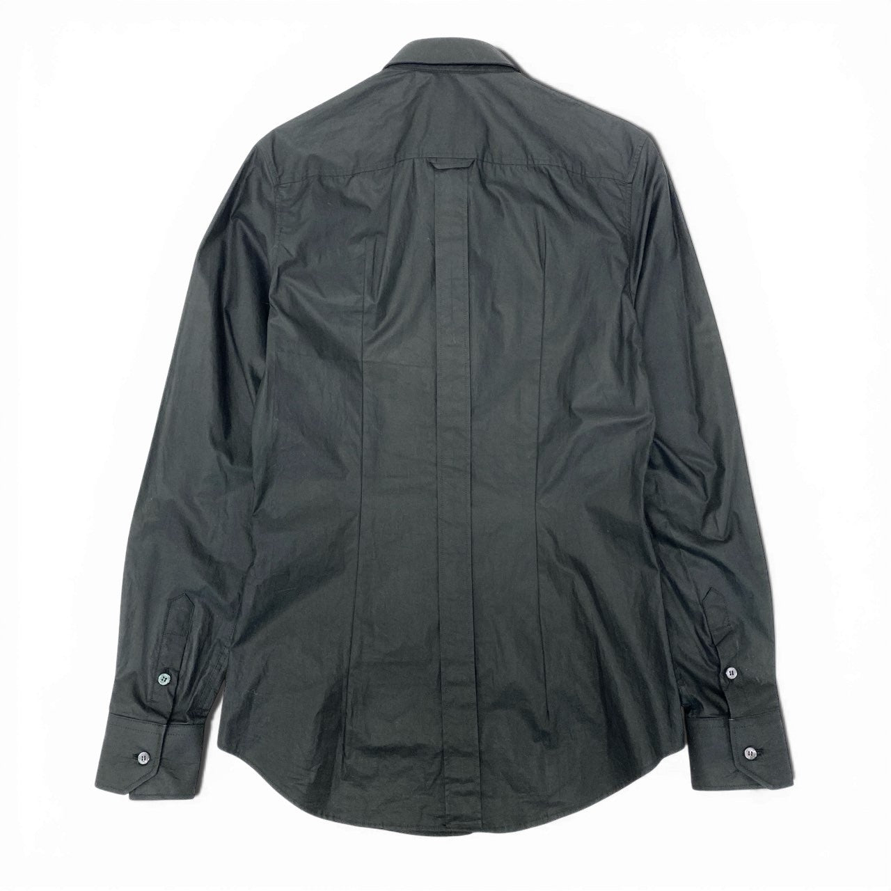 86l20 DOLCE&GABBANA ドルチェアンドガッパーナ 00`s vintage  Zip Cargo Shirt ロングスリーブシャツ ジップデザイン コットンシャツ メンズ 44 ブラック 綿100％k02i