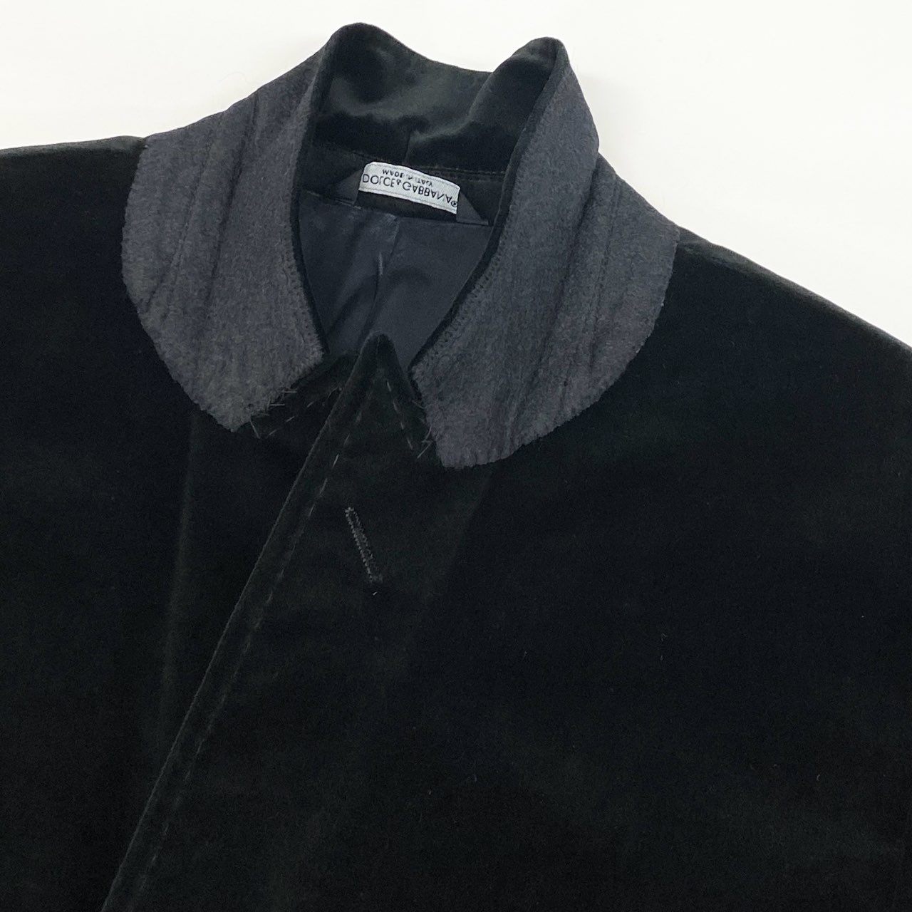 15h29 DOLCE＆GABBANA ドルチェアンドガッバーナ ナローピークドラペル ベロアジャケット ベルベット ジャケット MARTINI 50サイズ ブラック メンズ 男性用k02i