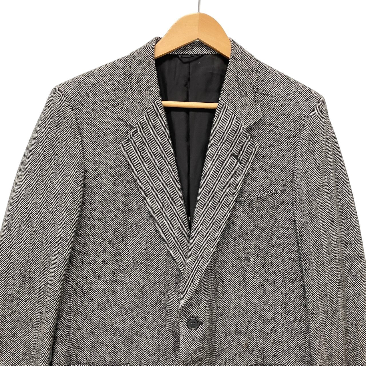 85g5 Christian Dior クリスチャンディオール テーラードジャケット カシミヤウールジャケット オールド ヘリンボーン ホワイト ブラック メンズ 男性用u02t