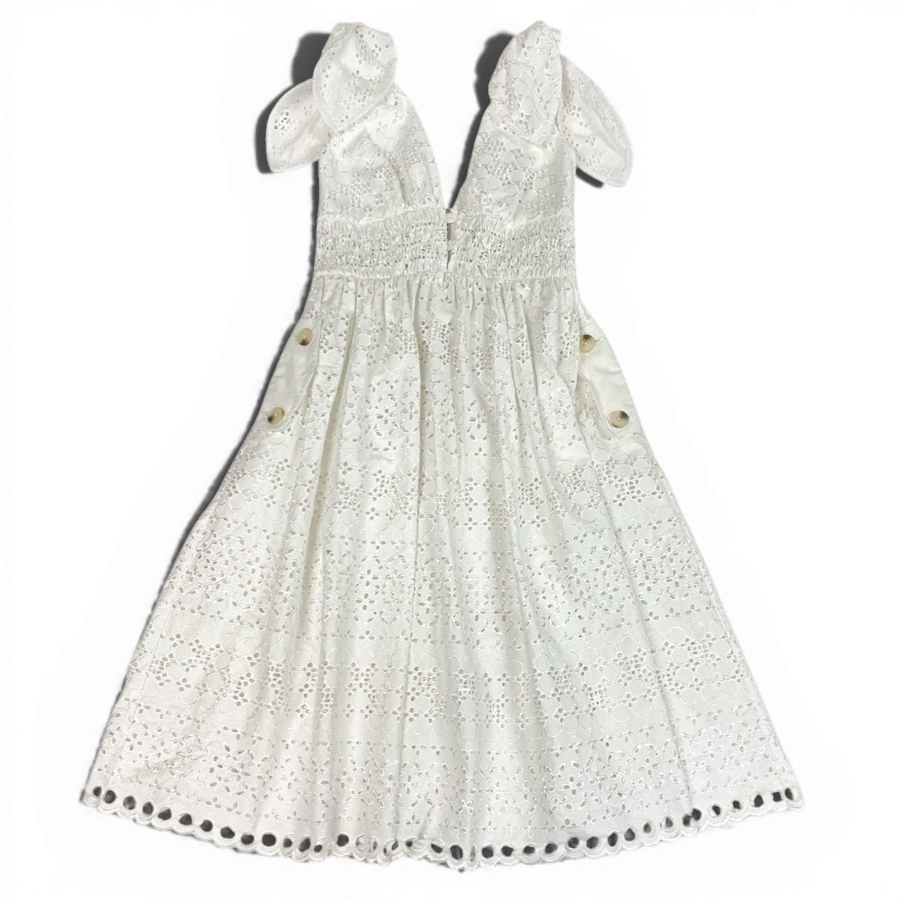 75b27 《美品》 self-portrait セルフポートレイト エンブロイダリー ドレスワンピース ノースリーブワンピース UK6 ホワイト レディースu02t