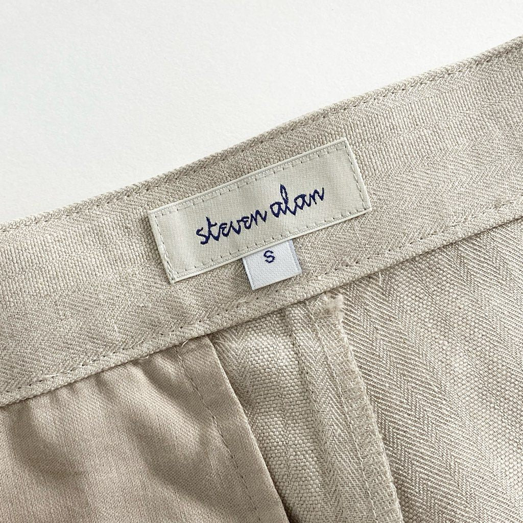 50c21 steven alan スティーブンアラン LINEN WIDE TROUSERS リネンワイド トラウザーパンツ S ベージュ 日本製