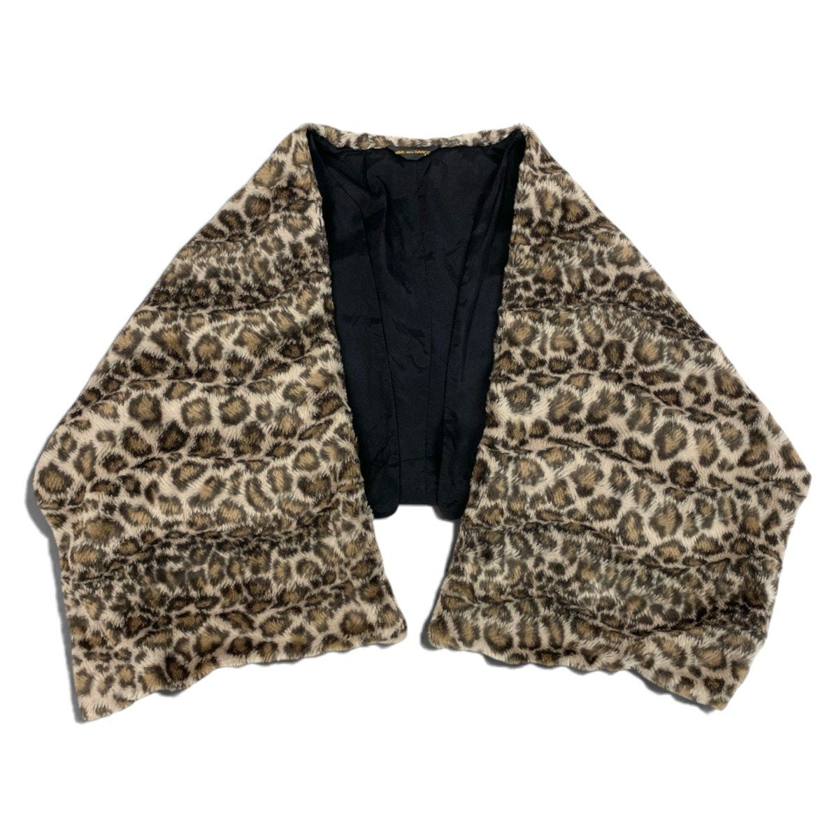 h31 COMME des GARCONS コムデギャルソン 2008年 レオパード エコファー ベスト ブラウン系 レディースu02t