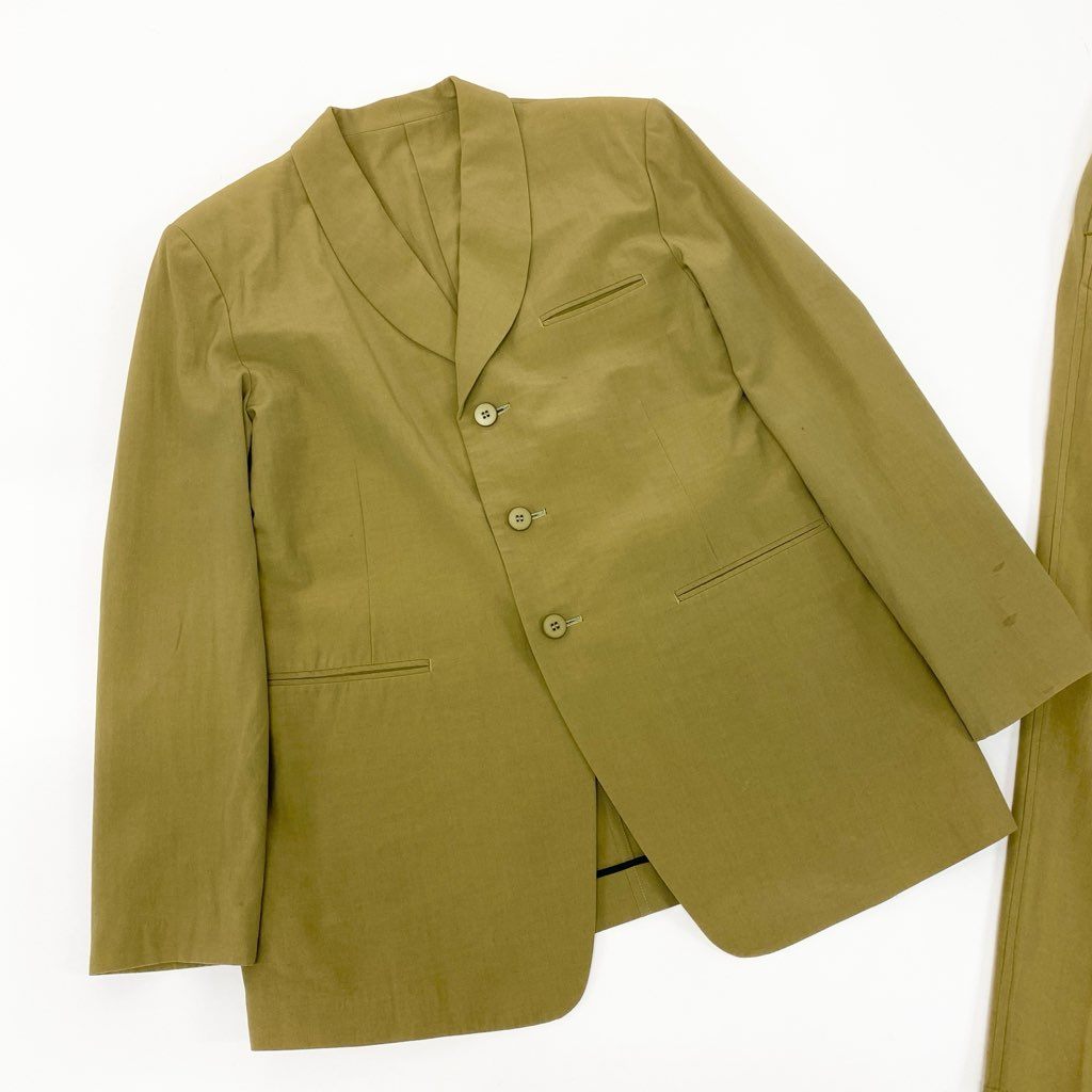 5a12 Y`s for men ワイズフォーメン ヨウジヤマモト セットアップスーツ カジュアルスーツ コットンウール メンズ 紳士服 グリーン系u02t