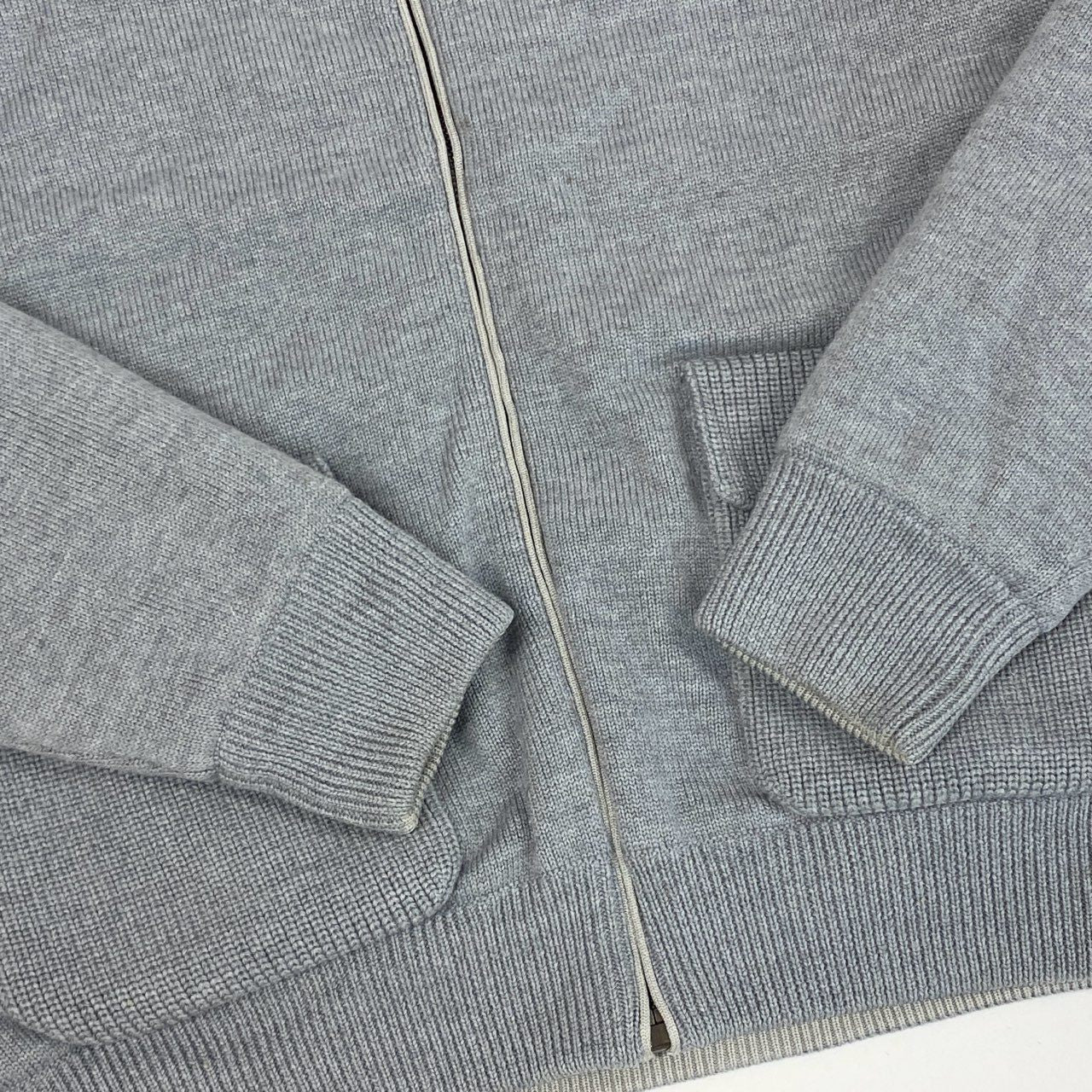 76k21 Salvatore Feraggamo サルヴァトーレフェラガモ リバーシブル ニットジャケット 中綿ブルゾン 2way イタリア製 ガンチーニジップ メンズ 紳士服 L グレーu02t